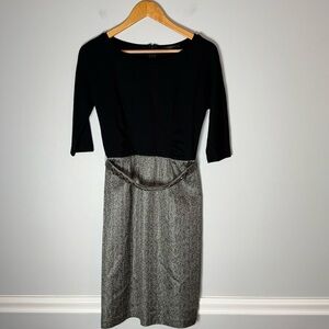 Weekend MaxMara Black Silver Belted Dress Small